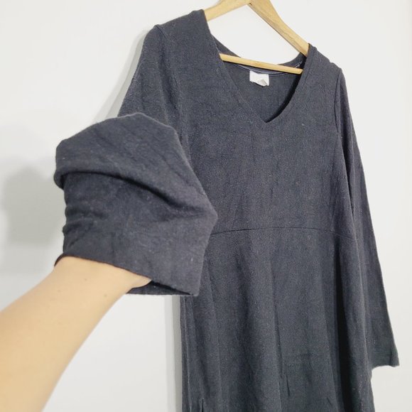 a:glow Maternity Knit Sweater Tunic Top Black Pullover Long Sleeve Womens Large - Picture 2 of 8